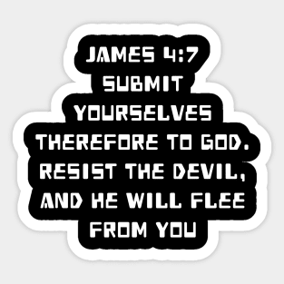 James 4:7 King James Version (KJV) Bible Verse Typography Sticker